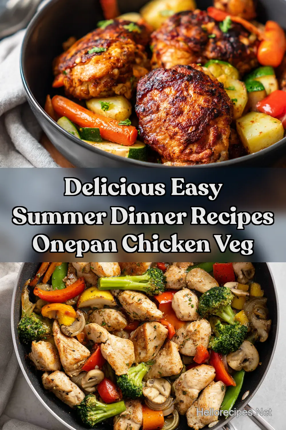 OnePan Chicken Veggies Easy Meal Ideas for Dinner - Hello…