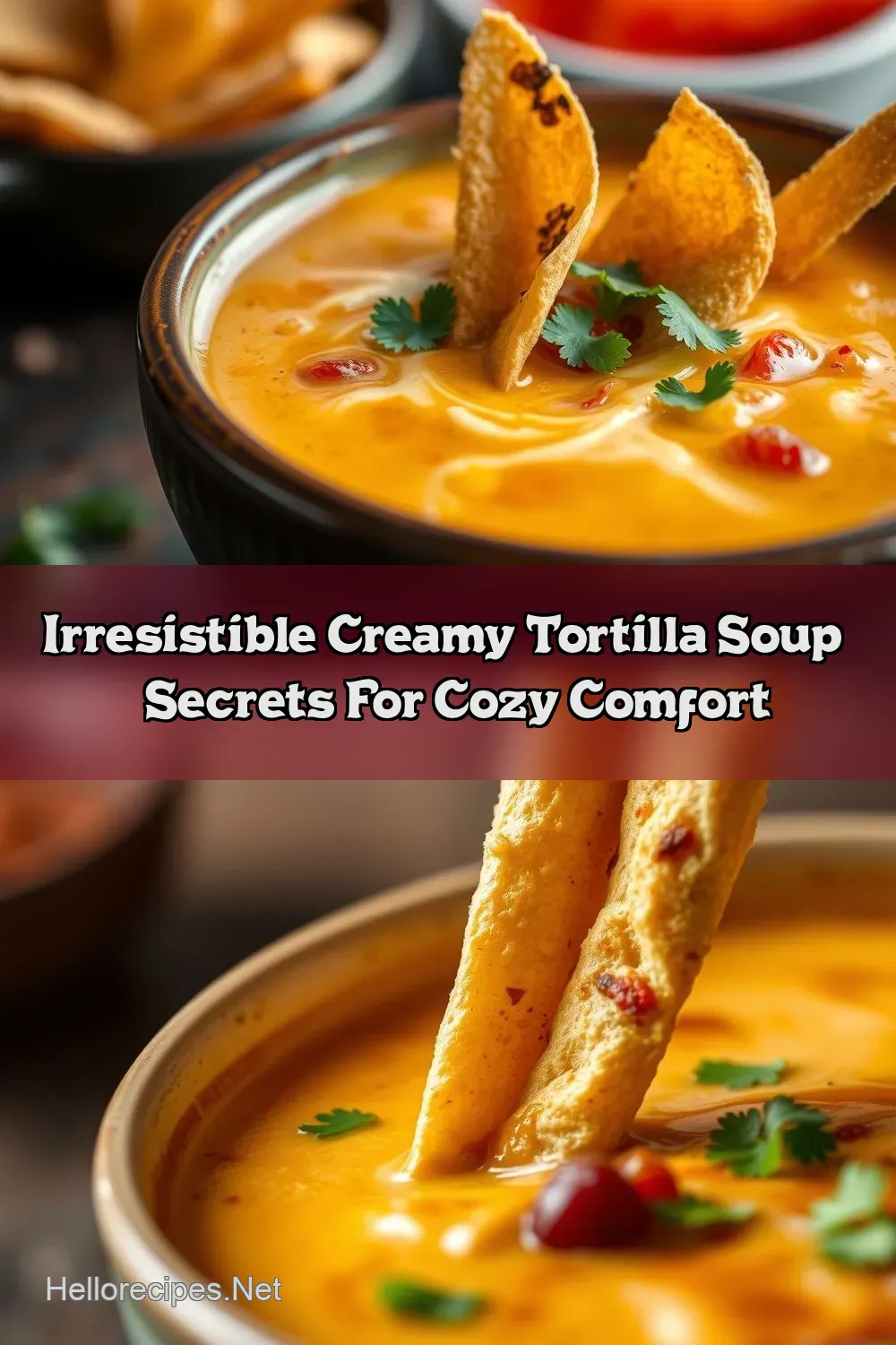 Easy & Delicious Creamy Tortilla Soup with a Crunchy Twist