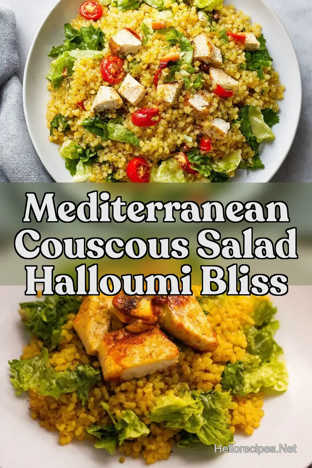 Mediterranean Couscous Salad Halloumi Heaven - Hello Recipes