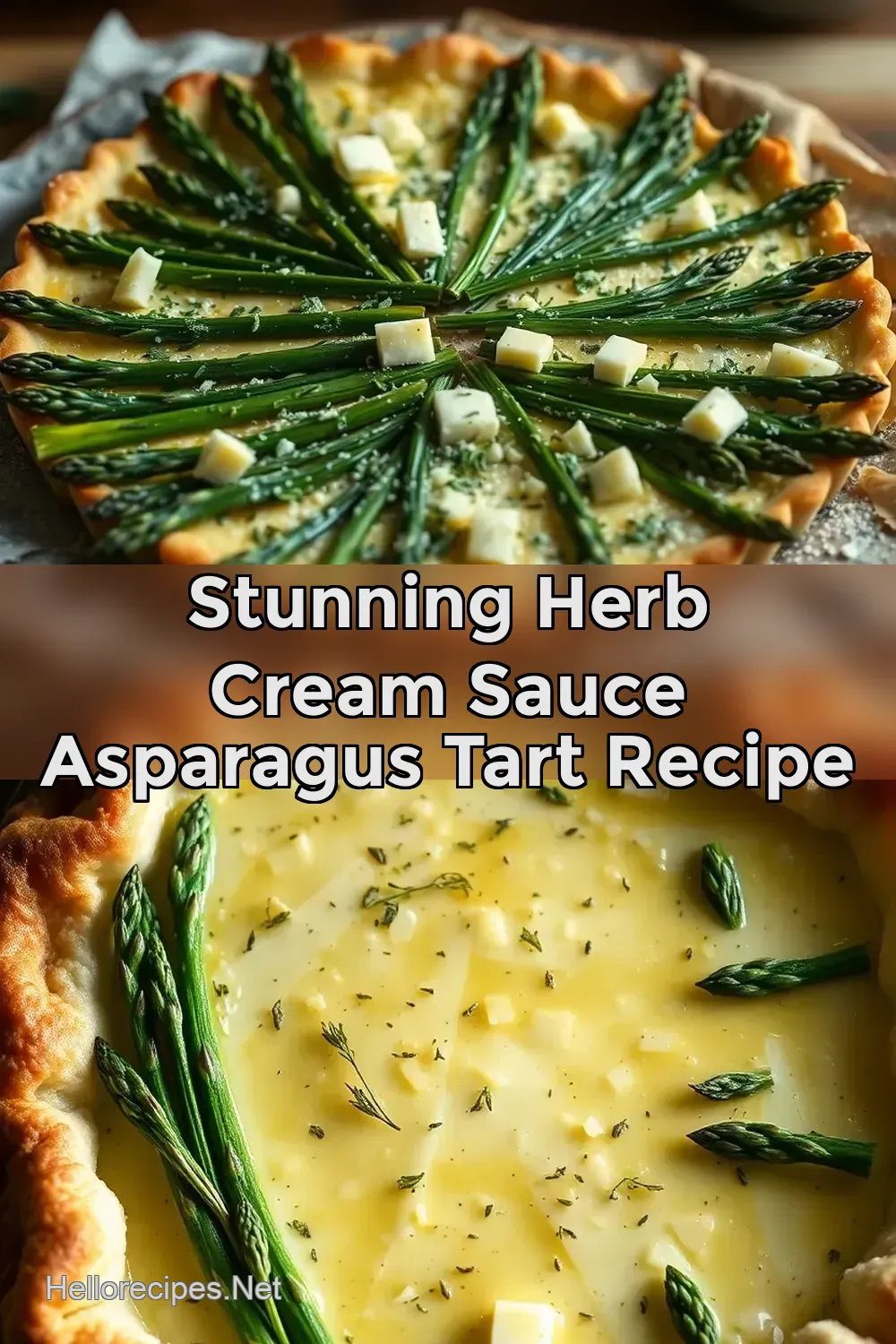 Stunning Herb Cream Sauce Asparagus Tart Recipe