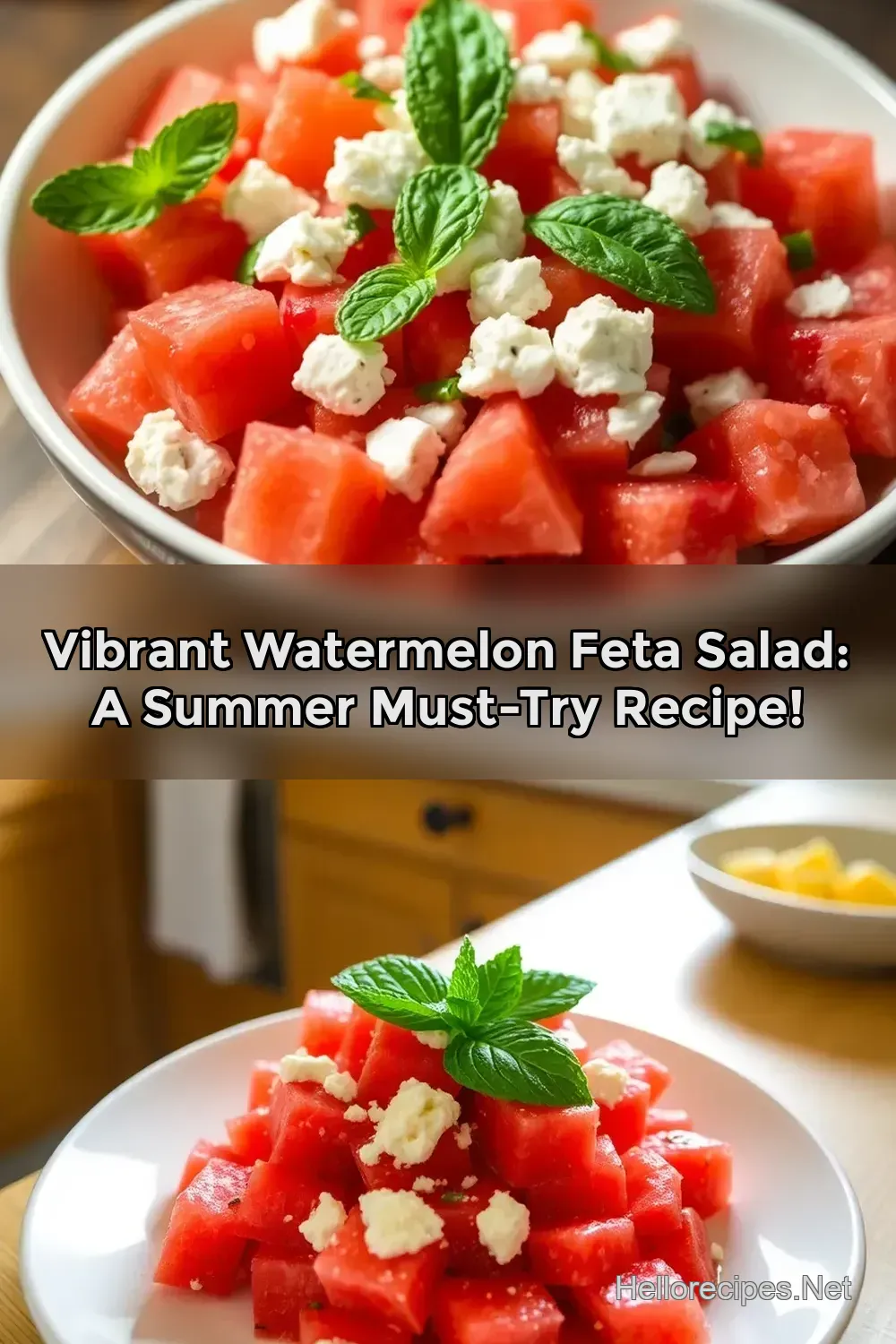 Easy & Refreshing Feta Cheese and Watermelon Salad Recipe:…
