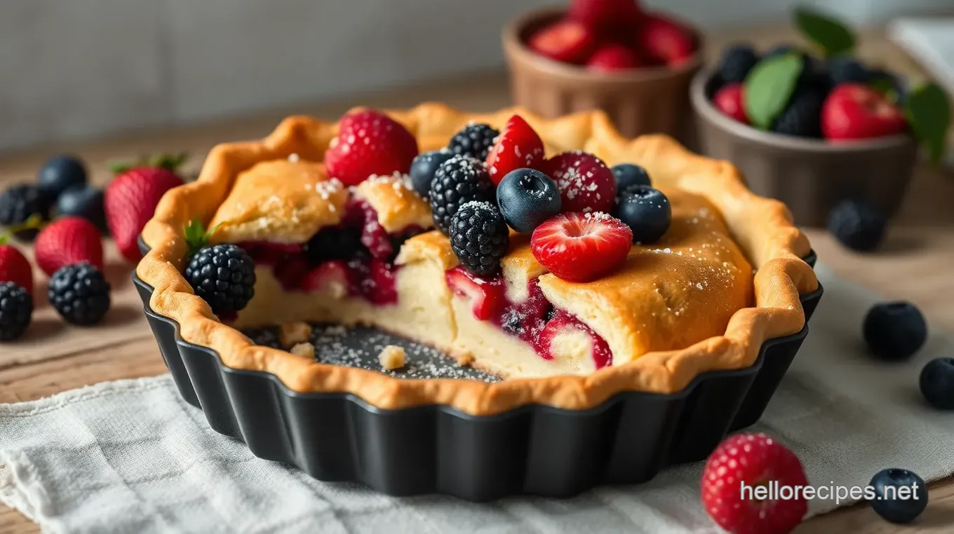 Bake Biscuit Pie with Mixed Berries