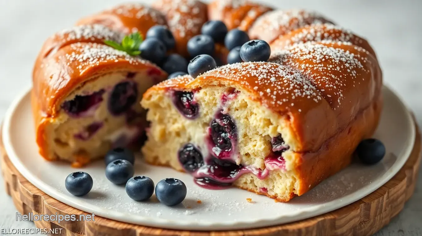 Deliciously Soft Blueberry Cream Cheese Babka