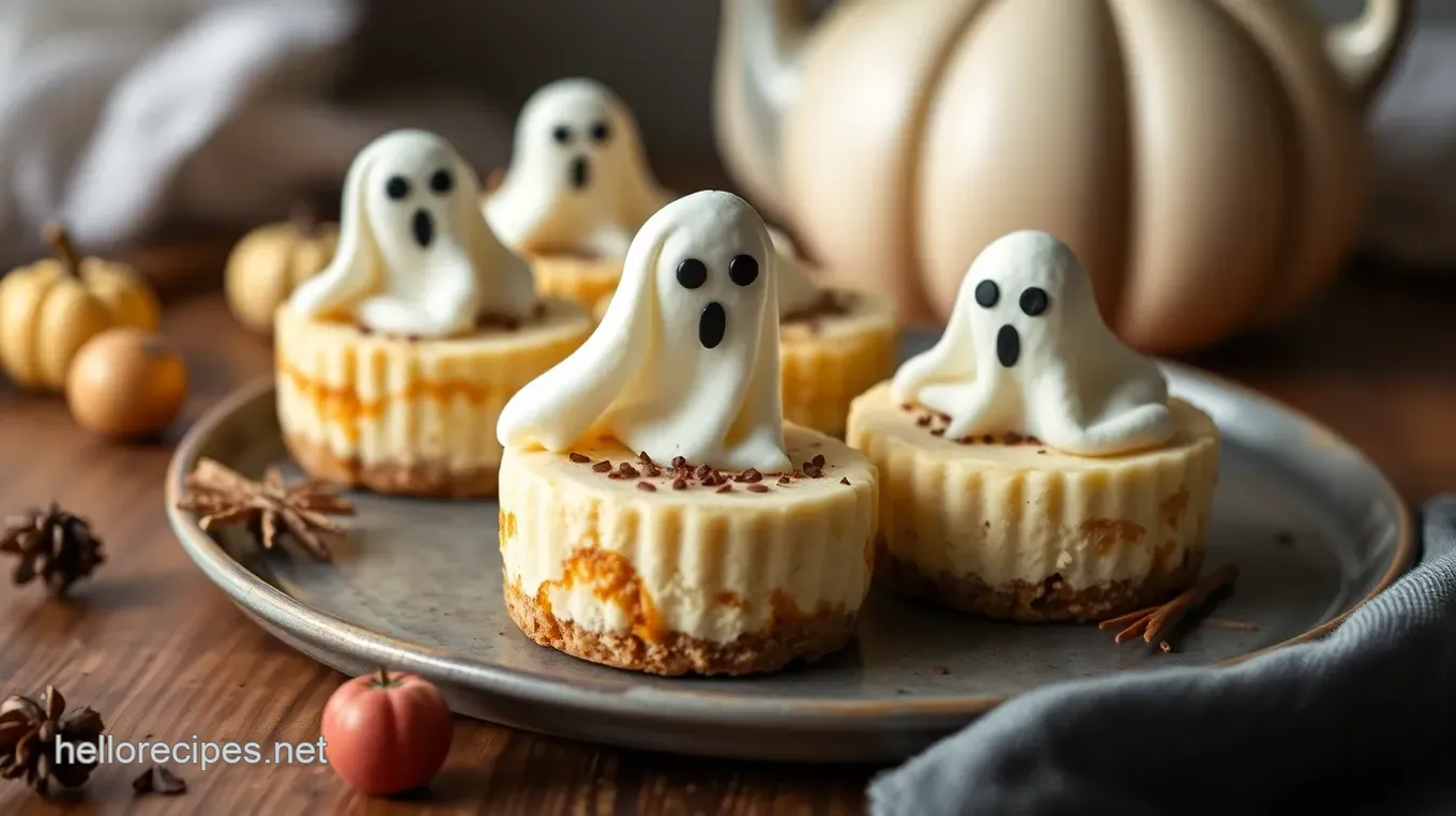 Mini Ghost Candy Corn Cheesecakes