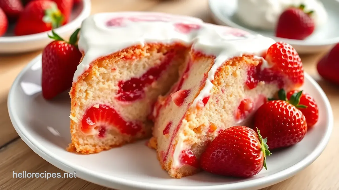 Strawberry Earthquake Cake