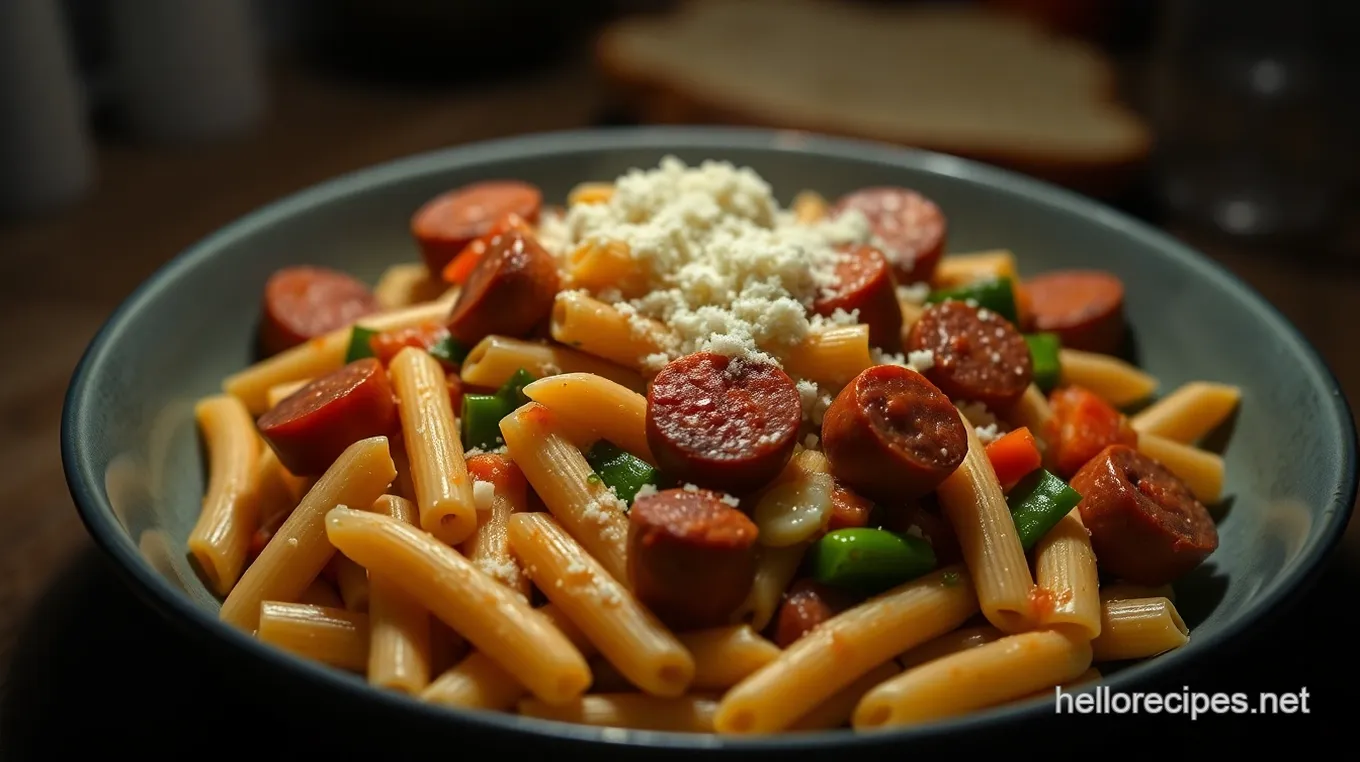 Creamy Kielbasa Pasta Skillet