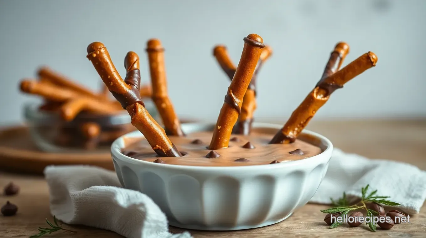 Dip Pretzel Rods with Chocolate Antlers