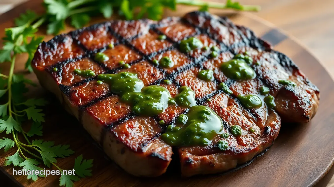 Grilled Steak with Zesty Chimichurri Sauce