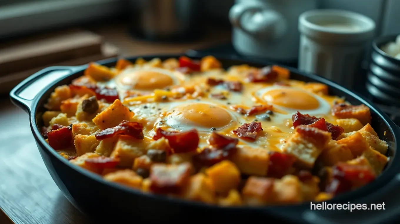 Hearty Breakfast Casserole: A Family Favorite with Bacon and Eggs Hearty Breakfast Casserole: A Wholesome Start to Your Day