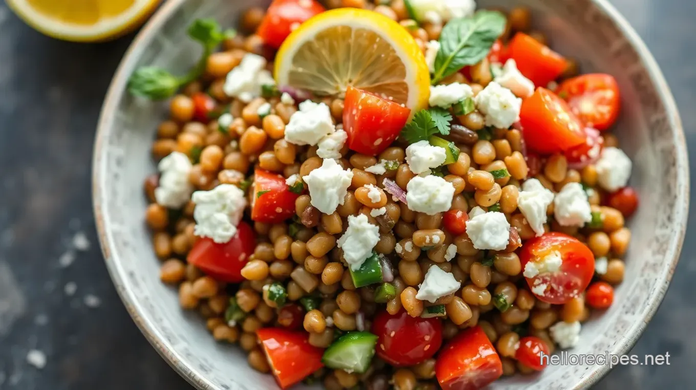 Lemony Lentil Salad with Feta