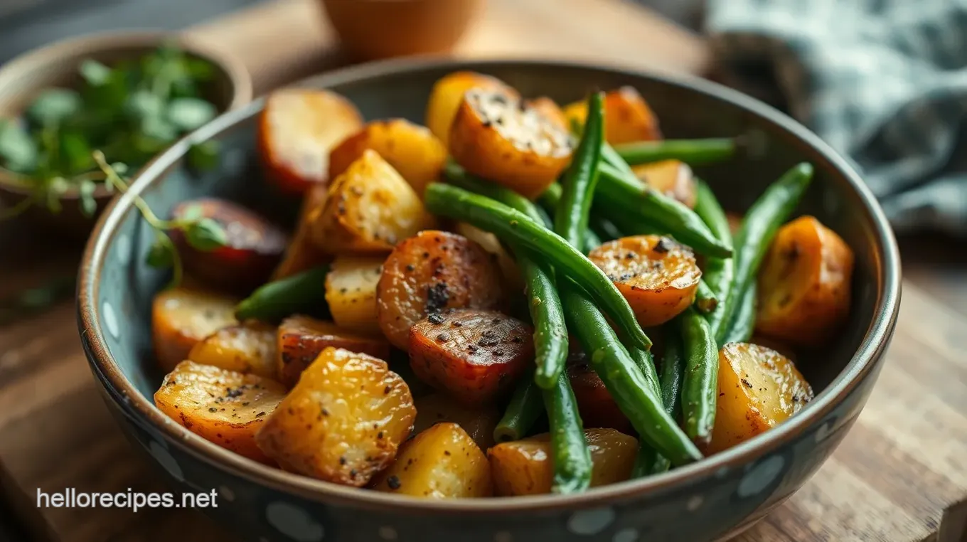 Roasted Potatoes and Green Beans