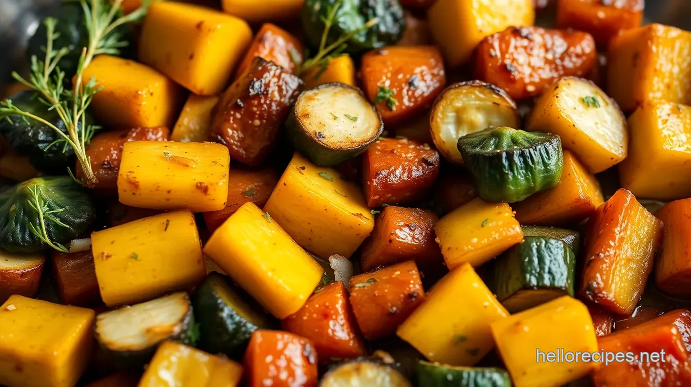 Roasted Garlic Herb Potatoes, Carrots & Zucchini