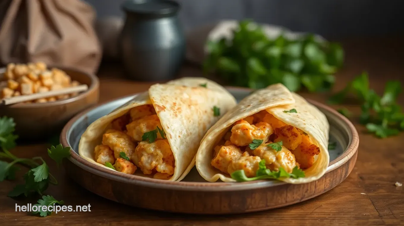 Cheesy Garlic Chicken Wraps