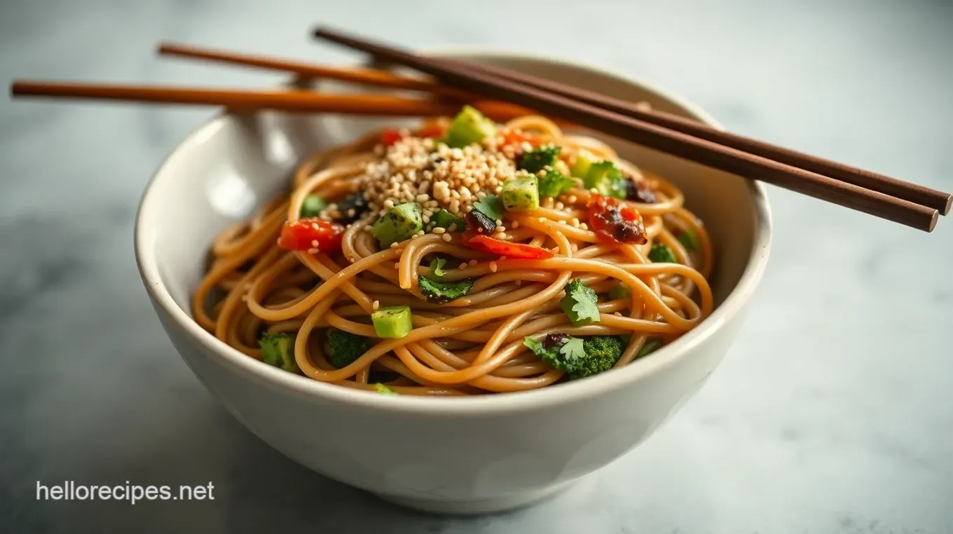 Savory Soba Noodles Recipe with Sesame-Ginger Sauce | Easy & Delicious Savory Soba Noodles with Sesame-Ginger Sauce