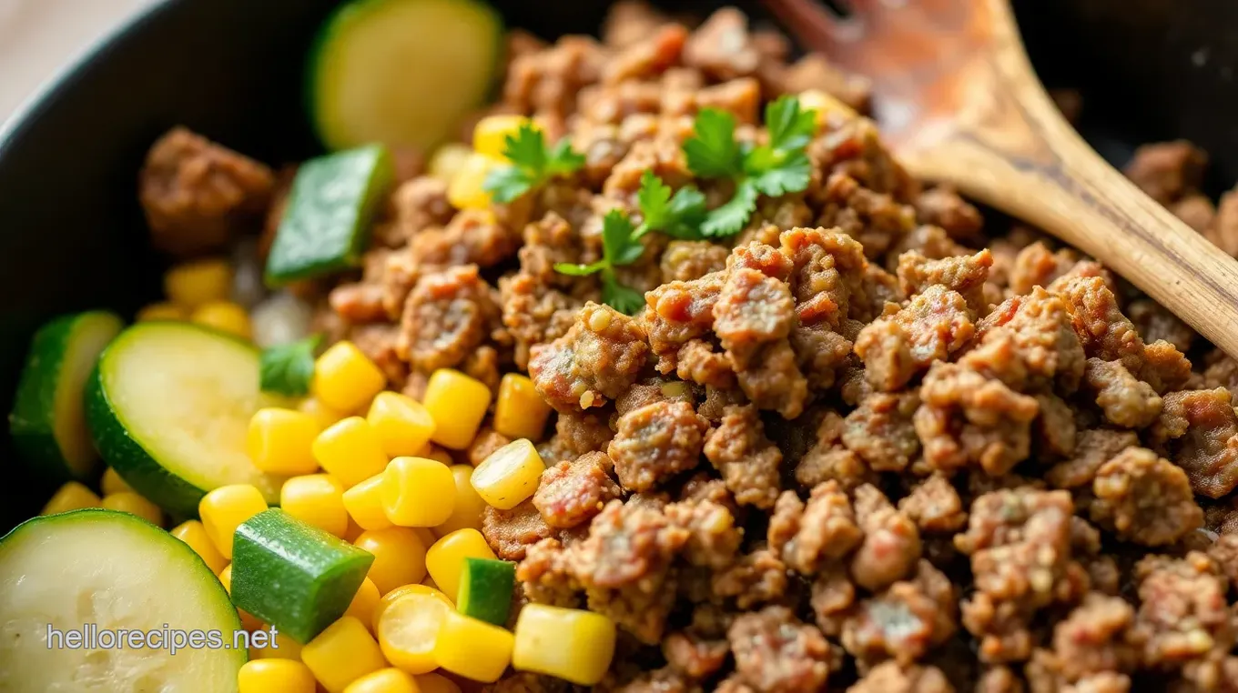 Savory Ground Beef and Vegetable Skillet