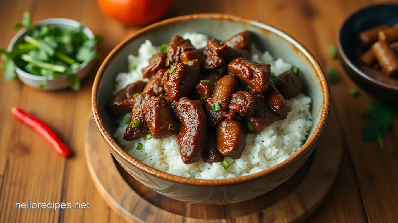 Stir-Fried Beef and Pepper Rice Bowl