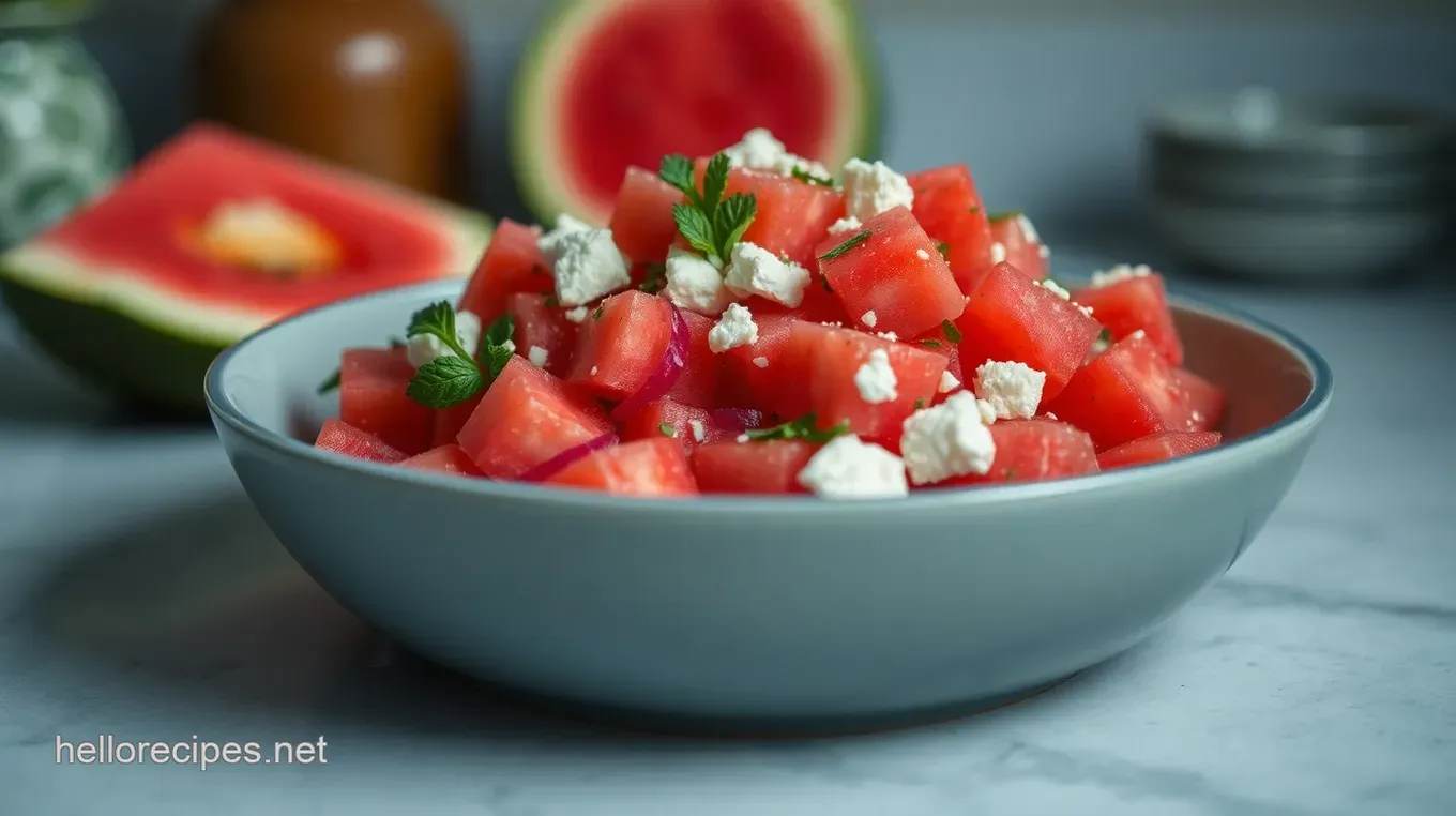 Refreshing Watermelon and Feta Cheese Salad Recipe: A Summer Must-Try Watermelon and Feta Cheese Salad with Mint