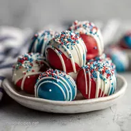 4th of July Truffles with Creamy Filling for 27 Servings
