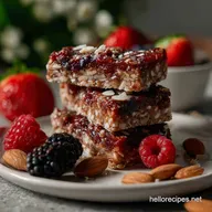 Gluten Free Berry Almond Protein Bars: No Bake Energy!