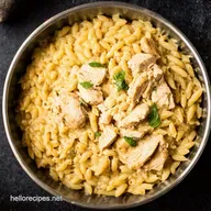 Creamy Boursin Orzo with Chicken Quick Comfort Dinner
