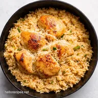 Chicken with Garlic Parmesan Rice Easy OnePan Wonder