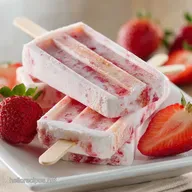 Fresh Strawberry Yogurt Popsicles UltraCreamy 10Minute Prep Recipe