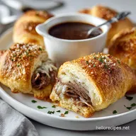 French Dip Crescents in 22 Minutes: Crispy Baked