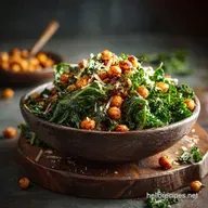 Garlicky Kale Salad with Crispy Chickpeas: Maximum Crunch in 40 Minutes