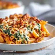 Ground Turkey Baked Ziti: Crispy Baked