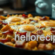 Hearty Breakfast Casserole: A Family Favorite with Bacon and Eggs