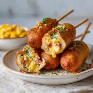 Korean Street Cheese Corn Dog Recipe by Seonkyoung Longest for 4 Servings