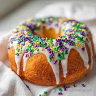 Mardi Gras King Cake with Cream Cheese