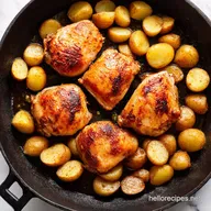 Easy Chicken Thighs with Roasted Potatoes OnePan Perfection