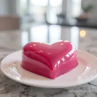 Pink Heart Shaped Cake for 12 Servings