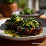 Portobello Steaks with Avocado Chimichurri: Zesty