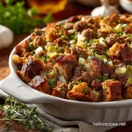 Sausage Stuffing: Robust, Moist, and Crispy Oven Baked Stuffing