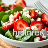 My Easy & Juicy Quick Spinach Salad with Sweet Strawberries