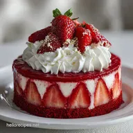 Red Velvet Strawberry Cheesecake for 12 Servings