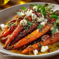 HoneyGlazed Roasted Carrots with Candied Pecans and Goat Cheese