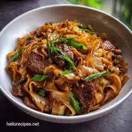 Flat Rice Noodles with Velvet Beef Ultimate Wok Chow Fun