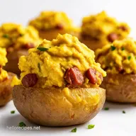 Vegan Smashed Potato Bites with Chorizo Aioli