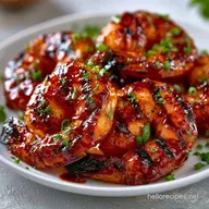 Spicy BBQ Grilled Shrimp for 8 Skewers