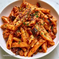 Healthier Spicy Eggplant Pasta