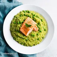 Spring Food Perfection Pea Mint Risotto with Salmon
