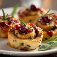 Thanksgiving Appetizers and Finger Foods: Easy Sage Cranberry Rolls