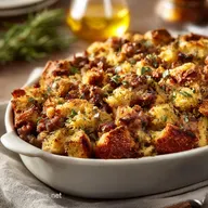 Sausage Herb Stuffing: The Best Golden-Crusted Thanksgiving Side Dish