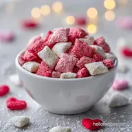 Valentine Puppy Chow Snack Mix: Velvety Chocolate Peanut Butter