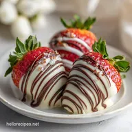 Valentine's Chocolate Covered Strawberry Dessert and Valentine Treat with White Chocolate: Crisp Shell, Juicy Berry