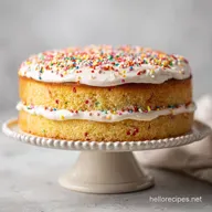 Birthday Cake Idea with Vanilla Frosting for 14 Servings