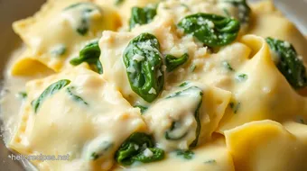 Boil Spinach Ravioli with Creamy Sauce